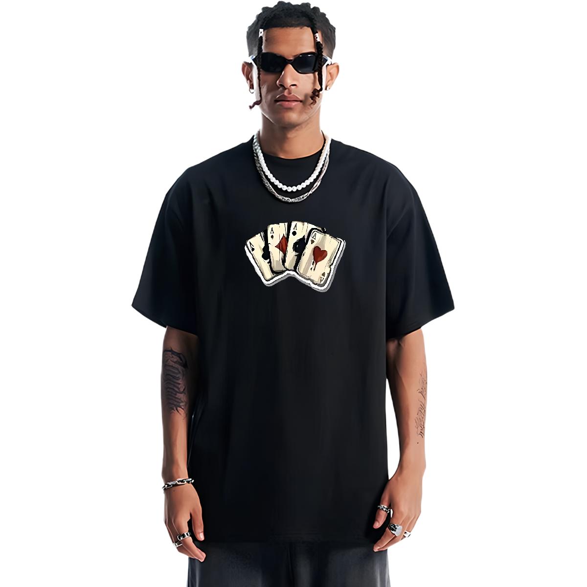 Comfy Men's T-shirts for Home and Outdoor - 180g Cotton Men's Tees, Customizable DIY Anime Apparel