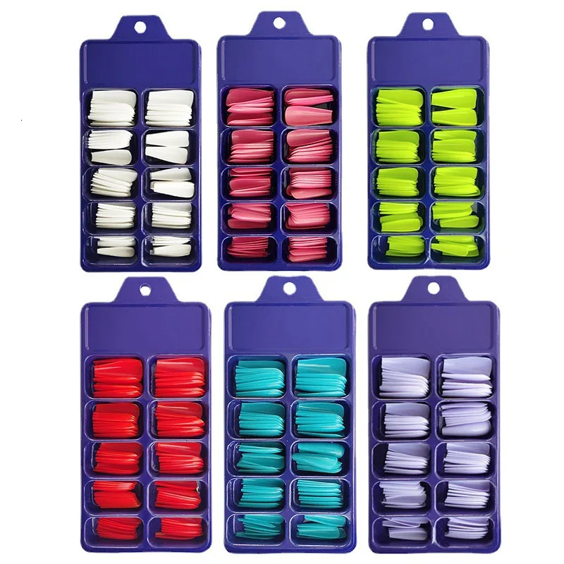 100Pcs Candy Color Long Ballet Dancer False Nail Tip Full Cover Matte Acrylic False Nail Tip DIY Beauty Hand Extension Tool 240705
