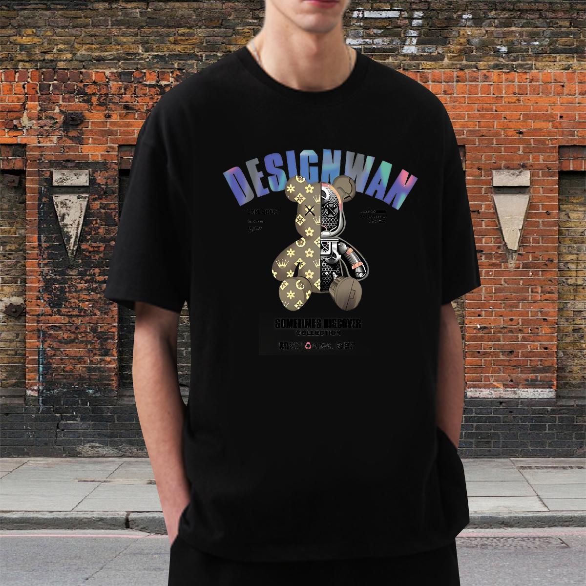 High Quality Men Tshirts Cotton Breathable Soft Street wear Hip Hop T Shirt For Man Cartoon Print Casual New Tees