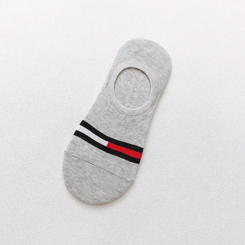 5 Pairs/5 Colors Spring Summer Love Bear Cotton Men Women Thin Breathable Leisure Boat Socks Silicone Invisible Ankle 240703