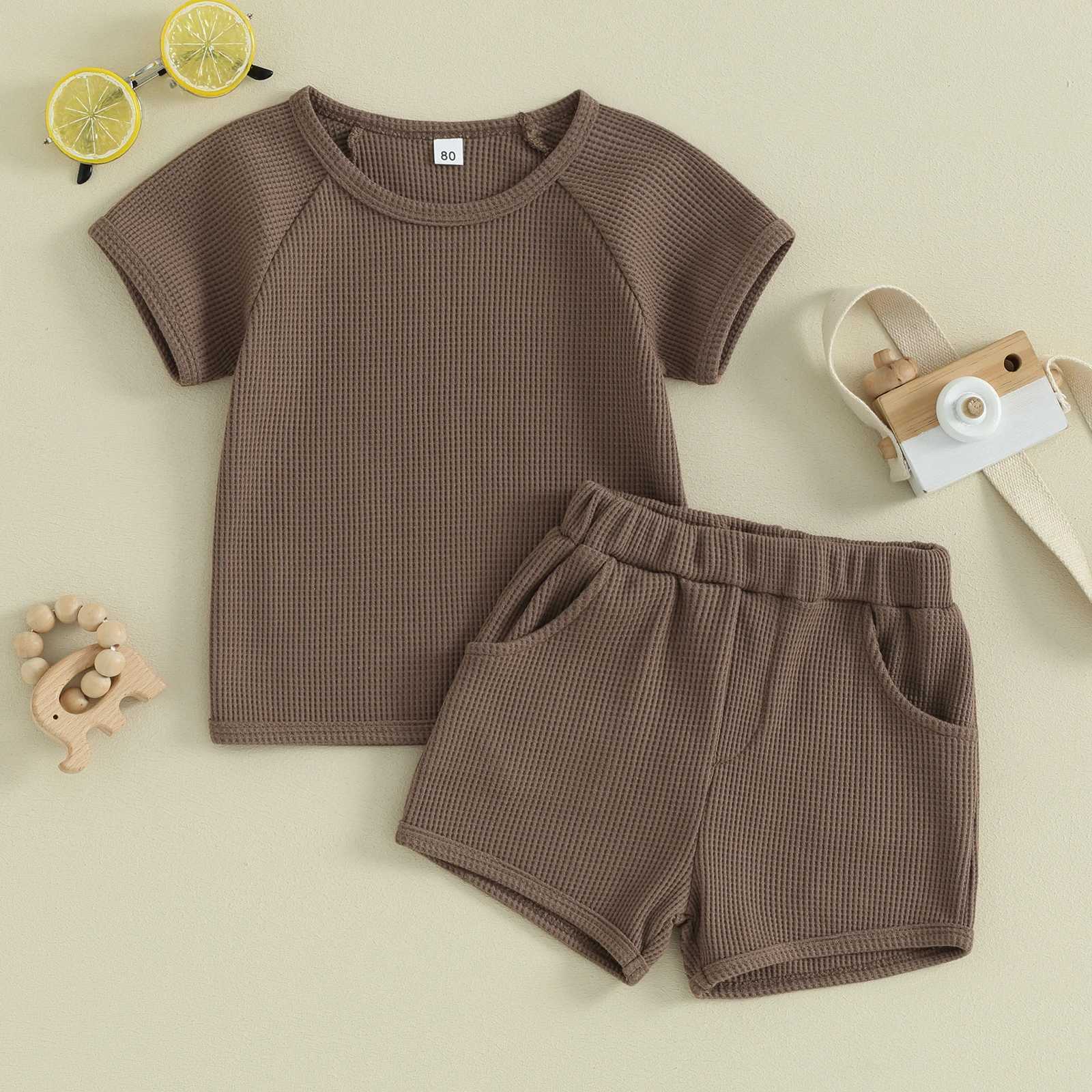 Clothing Sets Pudcoco Kids Infant Baby Boys Shorts Set Short Sleeve Crew Neck T-shirt Elastic Waist Shorts Toddler Set Summer Outfit 6M-4T R240708