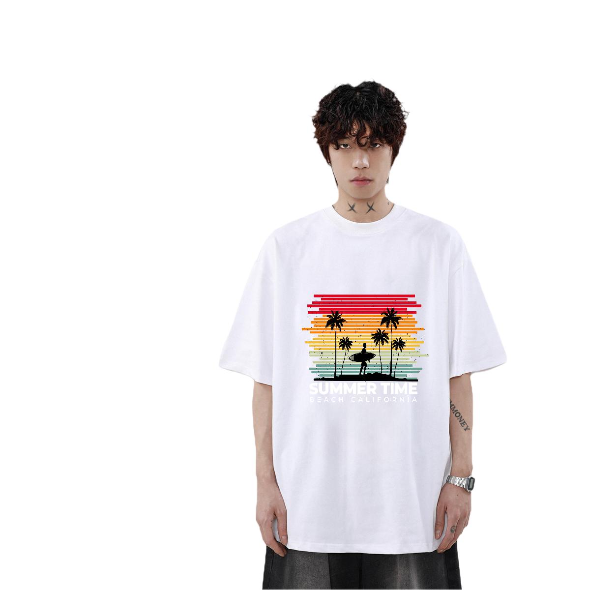 Designer Fashion Man T Shirts Skull Beach Men Tops Tees Breathable Crew Neck Cotton Wholesale