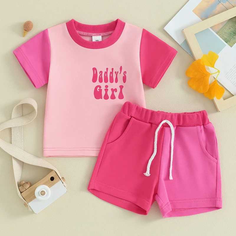 Clothing Sets 2023-12-29 Lioraitiin 0-3Y Toddler Baby Boys Girls Summer Outfits Short Sleeve Contrast Color Tops and Pocket Shorts ClothesSet R240708