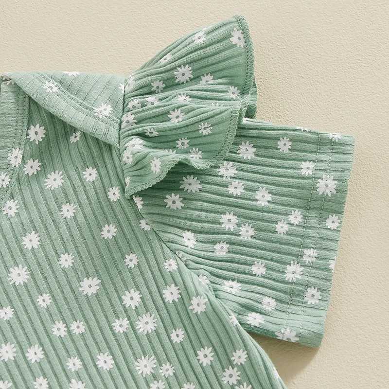 Clothing Sets Pudcoco Infant Baby Girls Shorts Outfits Floral Print Short Sleeve Romper with Shorts and Heaband 3 Pcs Summer Set 0-18M R240708