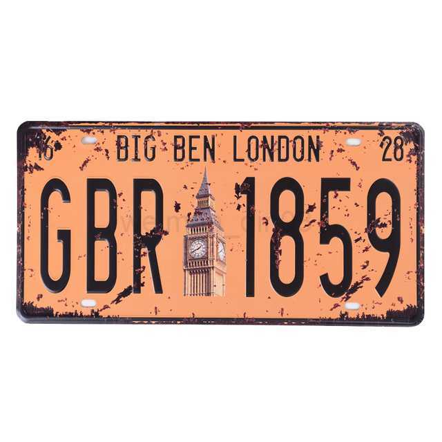 Route 66 Car Number License Metal Painting Sign Vintage France USA Brazil Mexico Plaque Tin Signs Retro Coffee Movie Route 66 Wall Decor for Bar Pub C