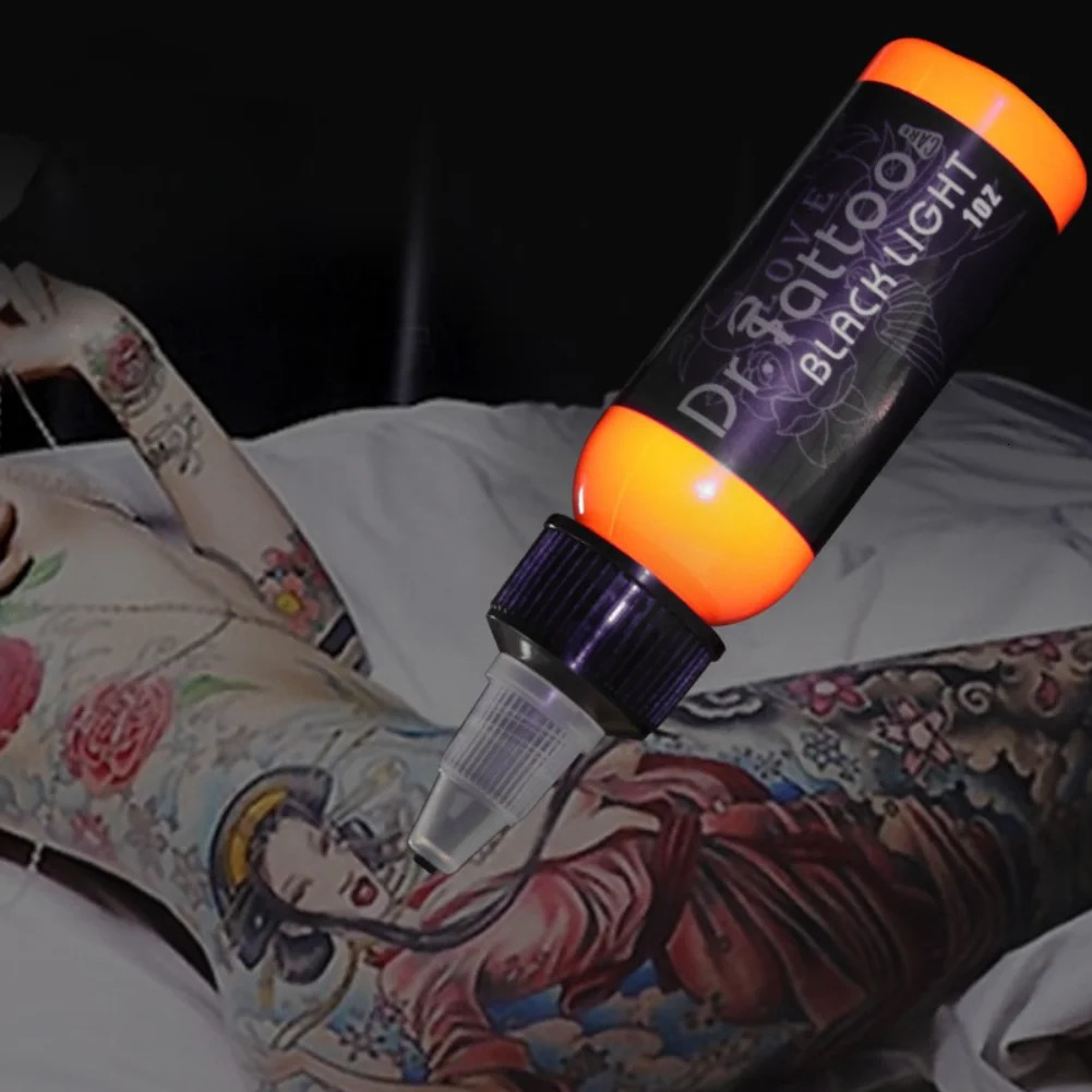 15/30ML high-quality fluorescent tattoo ink professional anent makeup body microbeads easy to color purple light pigment 240705
