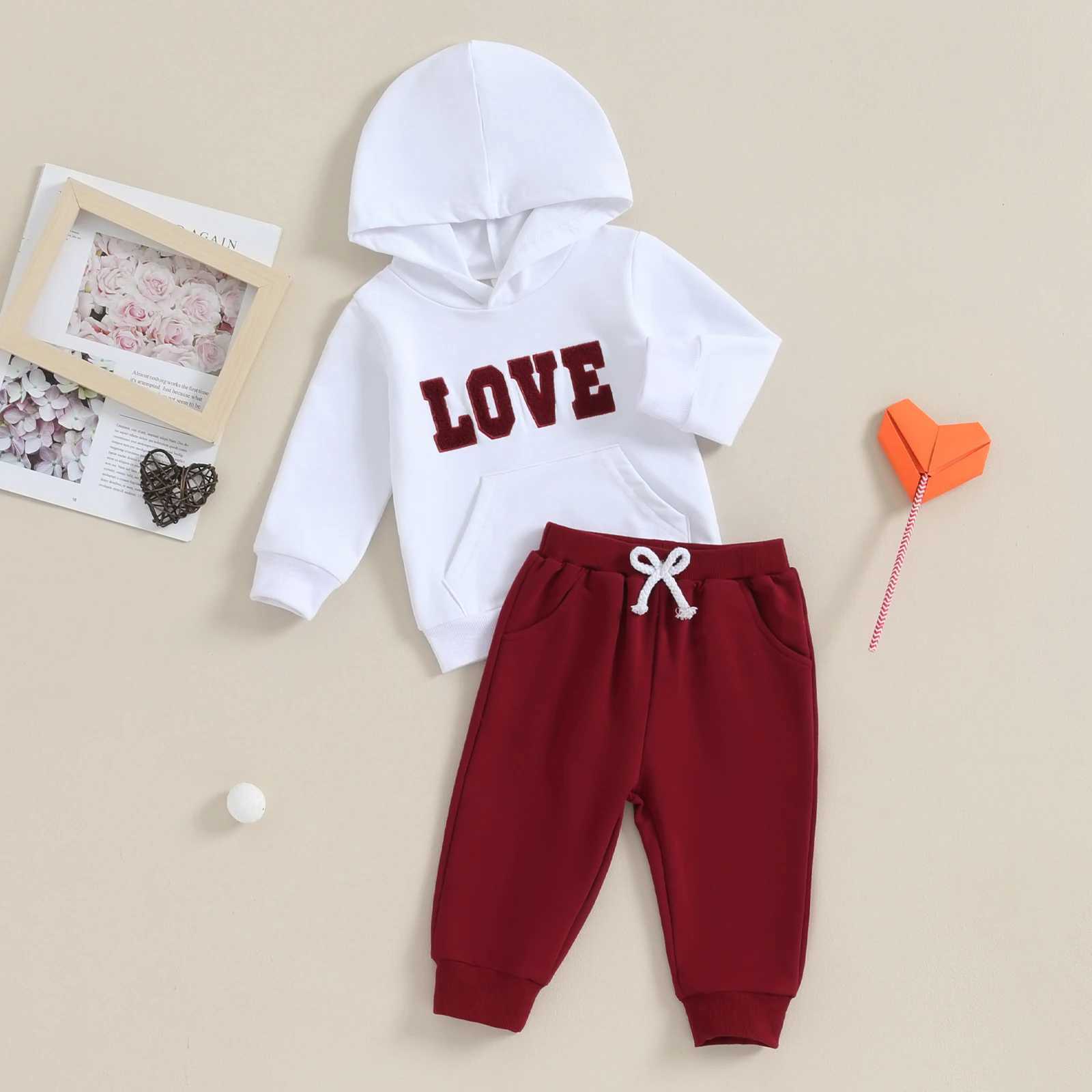 Clothing Sets Pudcoco Infant Baby Girl Boy 2Pcs Spring Outfits Long Sleeve Letter Embroidery Hoodie Trousers Set Toddler Warm Clothes 0-3T R240708