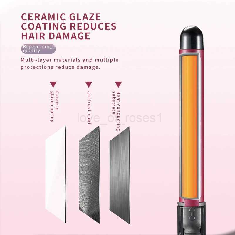 Kemei Professional Hair Curler Hair Curling Iron Wand Ceramic Tourmaline long Barrel Dual Voltage 100-240V Hair Waving Style TooM240708
