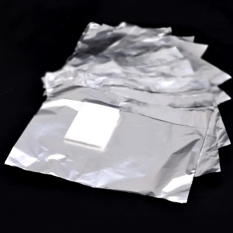 50/100Pcs/bag aluminum foil nail art soap polishing nail removal package nail towel gel removal process tool 240705