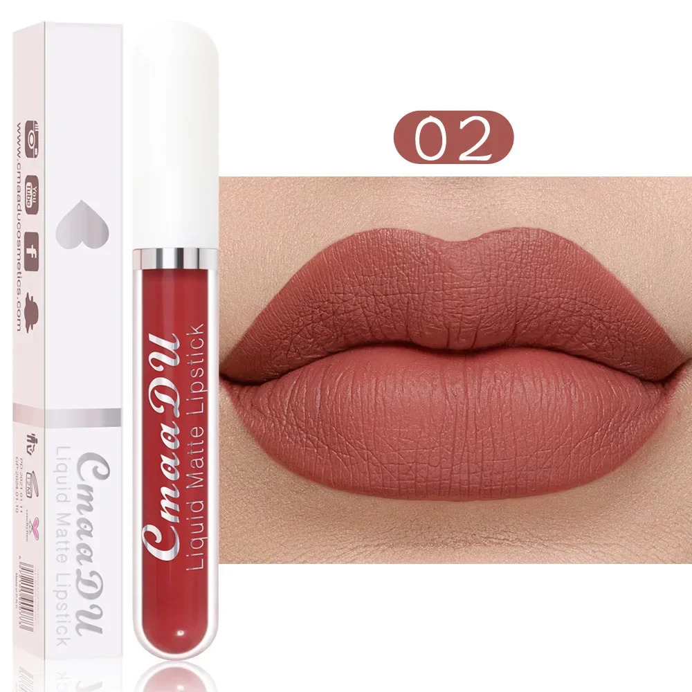 Sexy and durable velvet matte lip gloss liquid lipstick makeup womens beauty red non stick cup waterproof lip gloss 240705