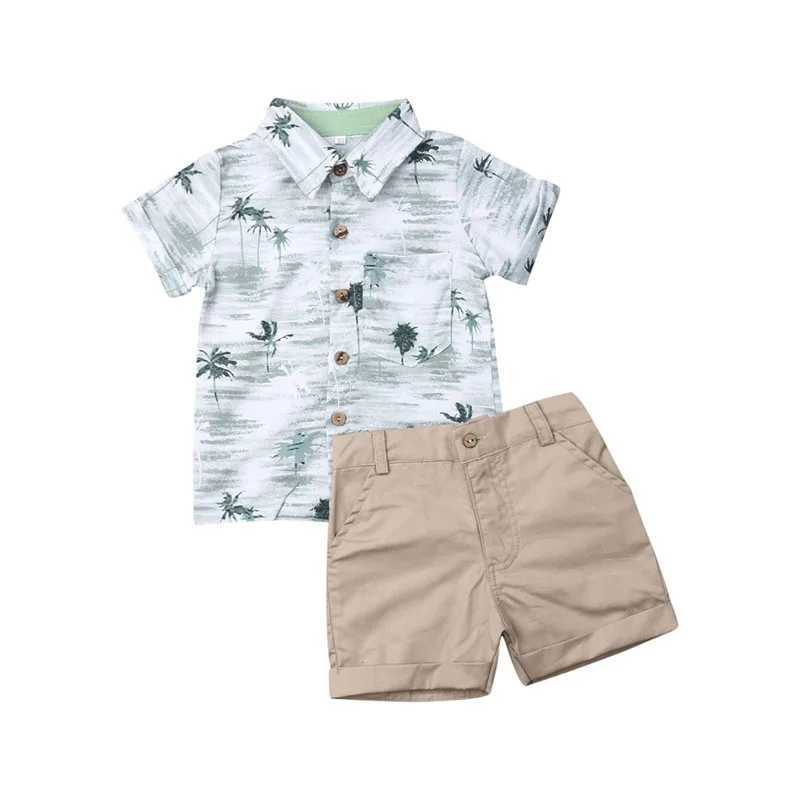Clothing Sets Lioraitiin Toddler Kids Baby Boy Gentleman Clothes Outfits Short Sleeve Shirts+Pants Clothing Set For Baby Boy 1-6T R240708