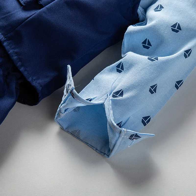 Clothing Sets Pudcoco Kids Baby Boys 3Pcs Gentleman Outfits Long Sleeve Sailboat Print Shirt + Pants + Vest Set Infant Clothes 9M-5T R240708