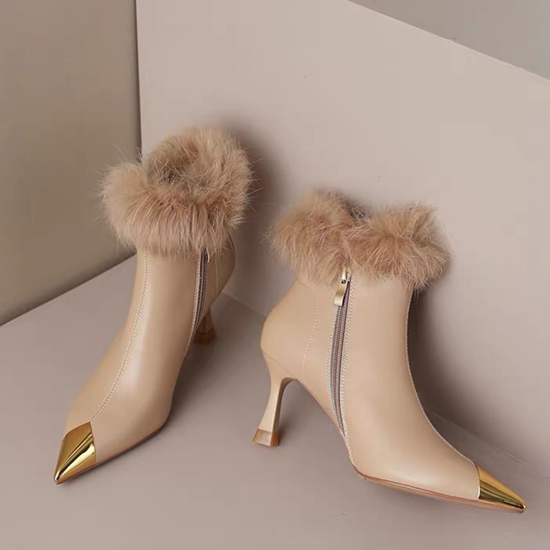 Women's New Design Boots Pointed Toe Minimalist Style Fashionable Comfortable Triple Apricot fashion