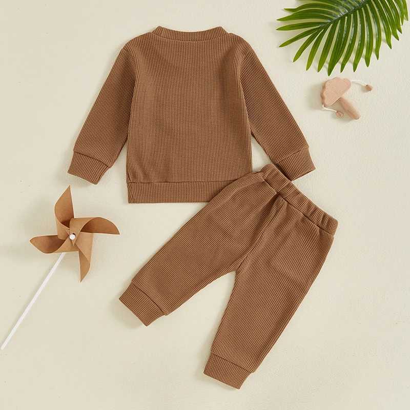 Clothing Sets 0-4Y Toddler Boys Spring Fall Pant Sets Cow Embroidered Long Sleeve Pullover Sweatshirt and Long Pants Outfits Kids Clothes Cute R240708