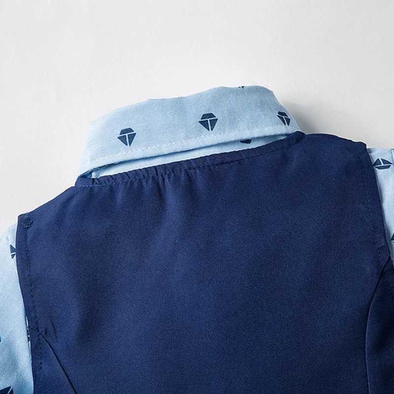 Clothing Sets Pudcoco Kids Baby Boys 3Pcs Gentleman Outfits Long Sleeve Sailboat Print Shirt + Pants + Vest Set Infant Clothes 9M-5T R240708