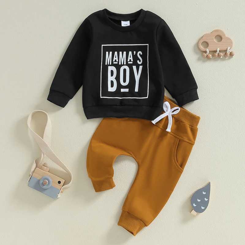 Clothing Sets Baby Boys Autumn Pants Sets Long Sleeve Letter Print Pullover Sweatshirts and Sweatpants Toddler Clothes 2024 New R240708