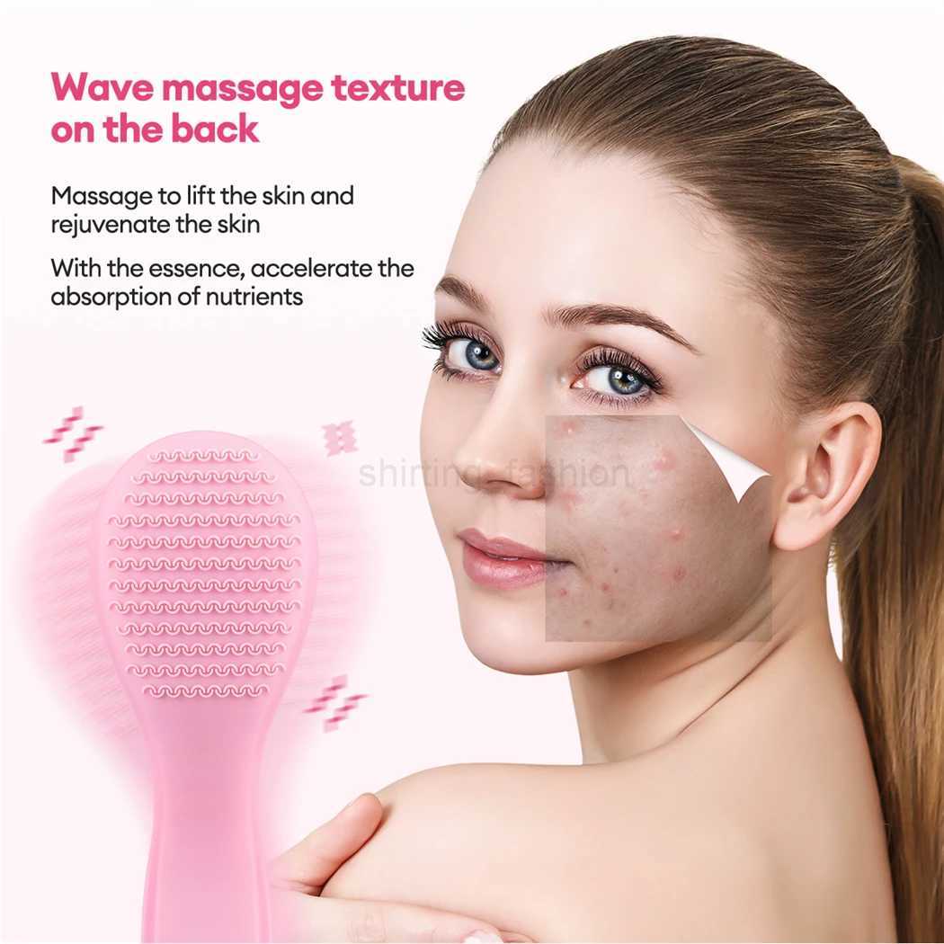 CkeyiN Electric Silicone Facial Brush Sonic Vibration Face Cleansing Brush Waterproof Acne Blackhead Remover Pore Cleaner 2 SideCL240708