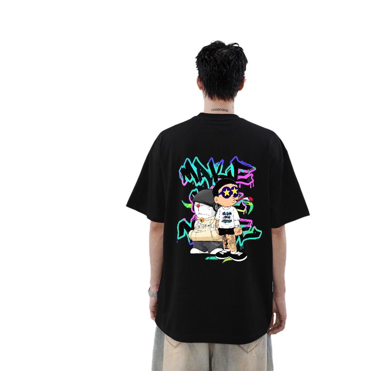 Loose Fit Men Tops Tees Breathable Crew Neck Cotton Sport T Shirt For Man White Plus Size Wholesale Clothes