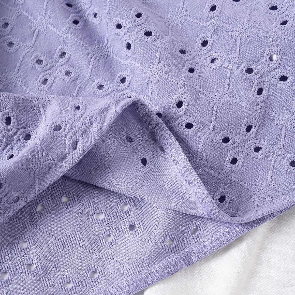 Clothing Sets Baby Girl Set Summer Solid Color Hollow Embroidered Top+Pure White Breathable Ruffle Edge Shorts 2 Piece Set for Daily+Birthday R240708