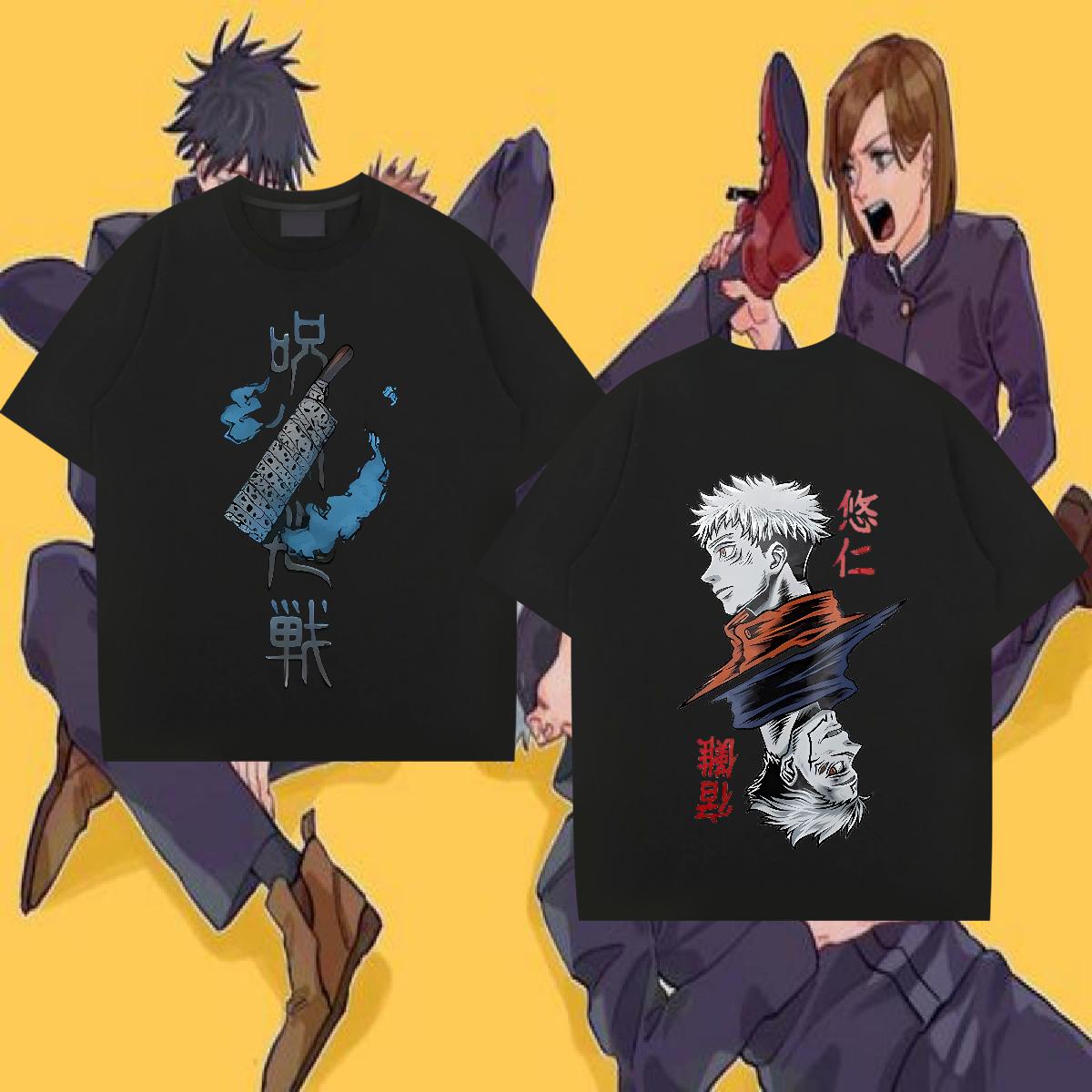 2024 Summer Man T Shirts O-Neck Short Sleeve Cotton Daily Outfit Tshirts Anime Print High Quality Polos