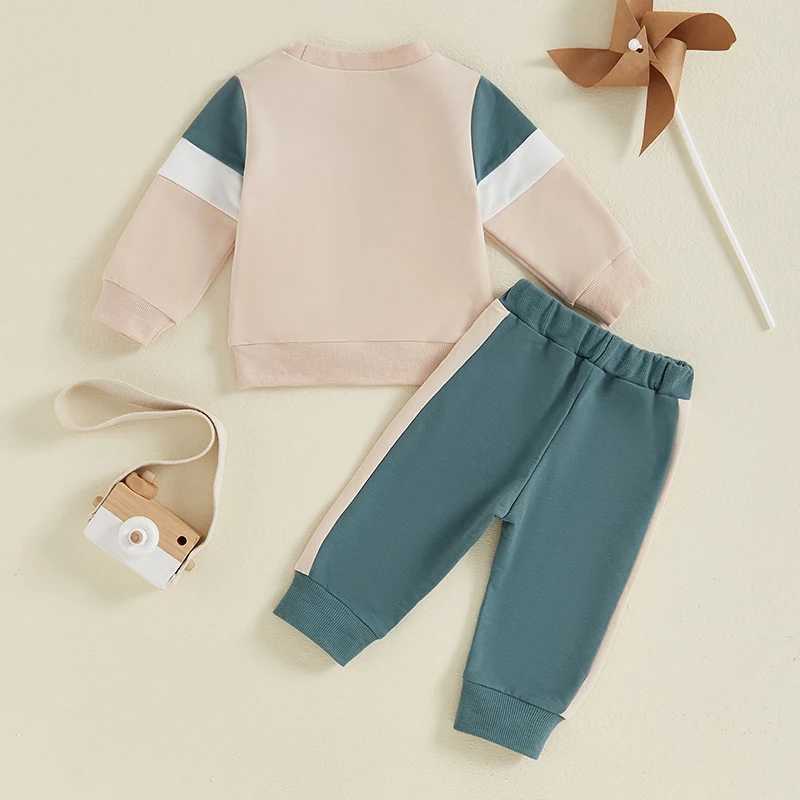 Clothing Sets Autumn New Baby Boy Girls Clothes Fall Toddler Outfits Contrast Color Long Sleeve Sweatshirt Tops and Pants 2PCS Set For Child