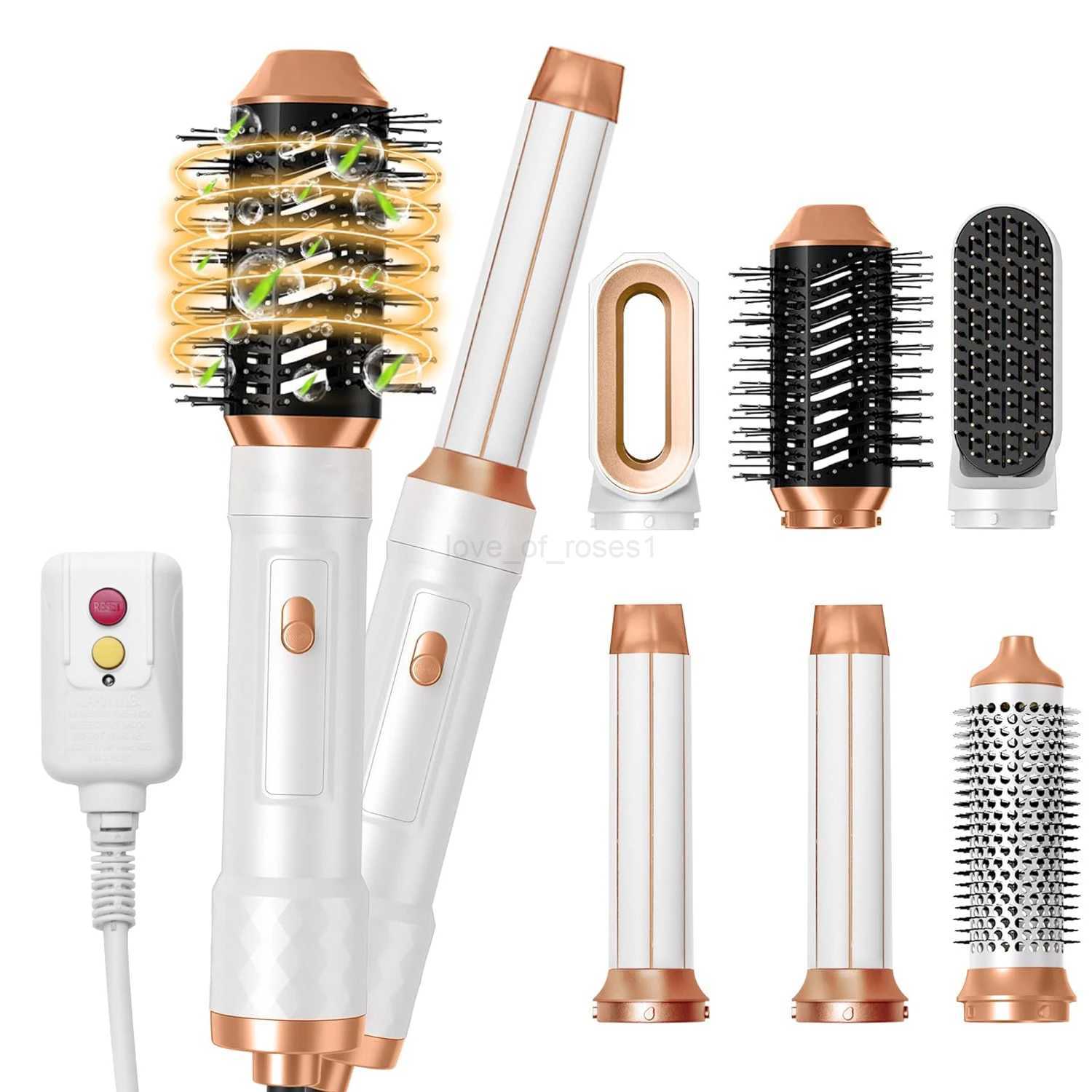 Hair Dryer Brush 6 in 1 Hot Air Brush Blow Dryer Brush in One with Volumizer Detachable Styler for Straightening Hair CurlingM240708