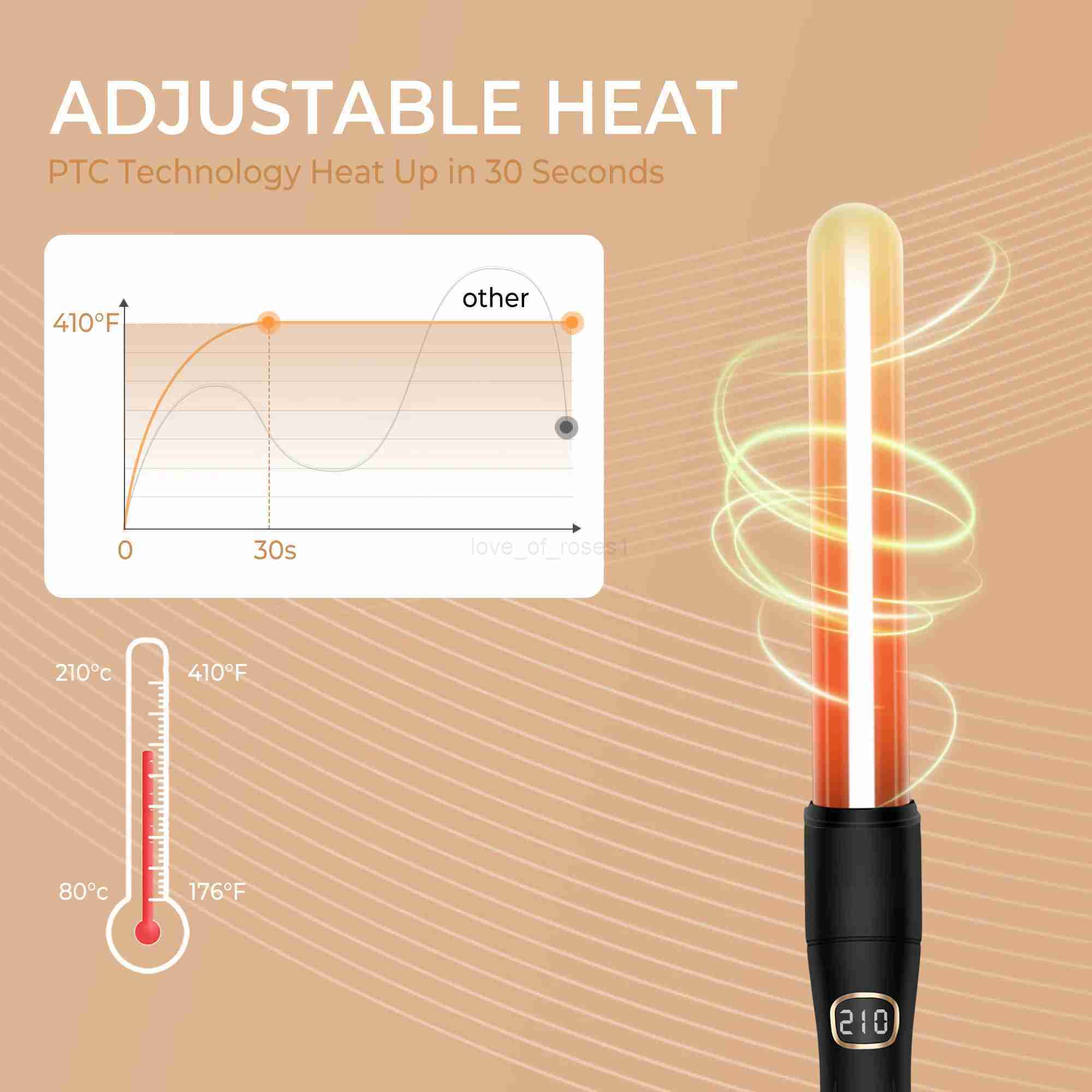 Curling Iron Wand Set Thermal Brush 3 in 1 Hair Curling Wands Interchangeable Ceramic Hair Curler Heated Brush Styling ToolsM240708