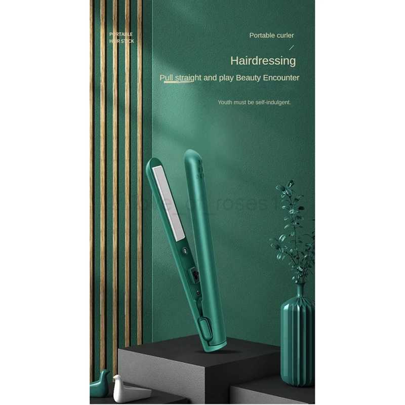 2 In 1 Dual-Purpose Hair Curler Mini Hair Straightener Travel Curling IronPortable Mini USB Hair CurlerZ240704