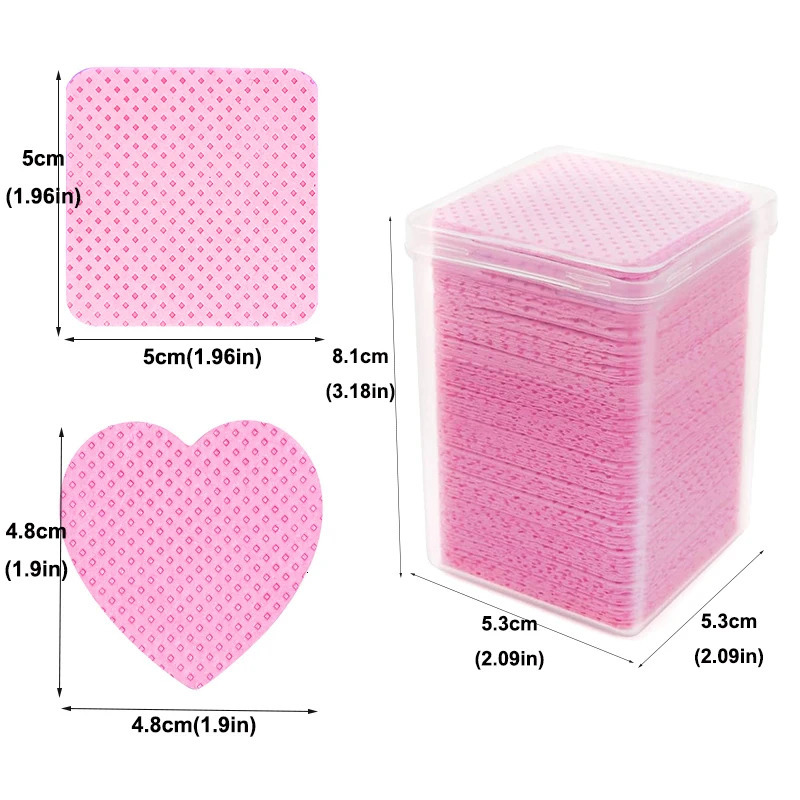 200Pcs/box unlined nail wet towel eyelash extension glue wet towel cleaning cloth non-woven nail gel removing cotton pad 240705