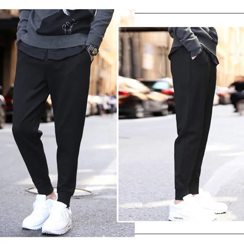 Sports Joggers Students Tall Men Extra Long Sweat Pants Spring Autumn 4XL Fleece Warm Boys Track Sweatpants Winter Trousers 240705