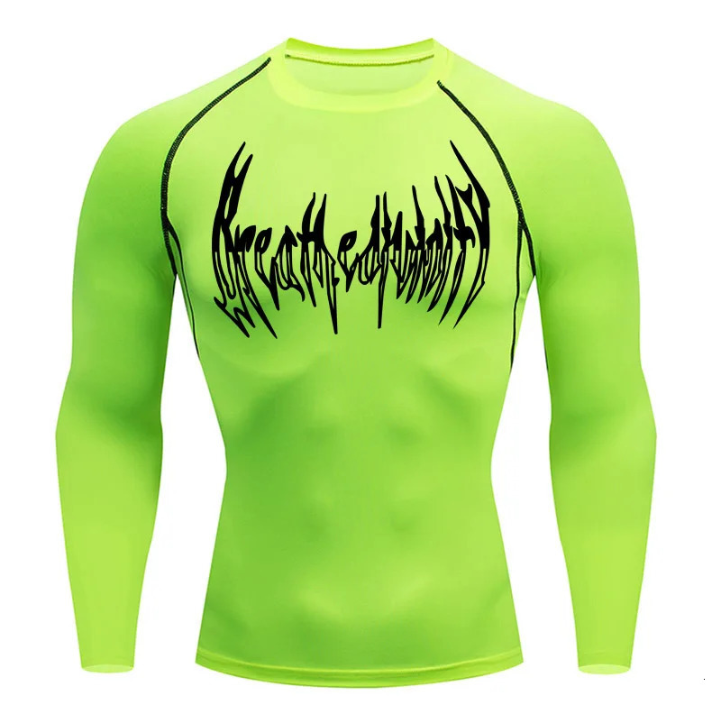 Compression Long-Sleeved Shirt Sun Protection Base Layer Mens Fiess T-Shirt Quick-Drying Sports Short-Sleeved Top Sportswear 240704