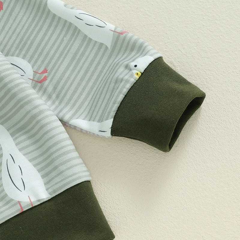 Clothing Sets Baby Boy Fall Outfits Duck Print Long Sleeve Sweatshirt Elastic Waist Pants 2 Piece Sets Toddler Casual Tracksuits Kids Clothes R240708