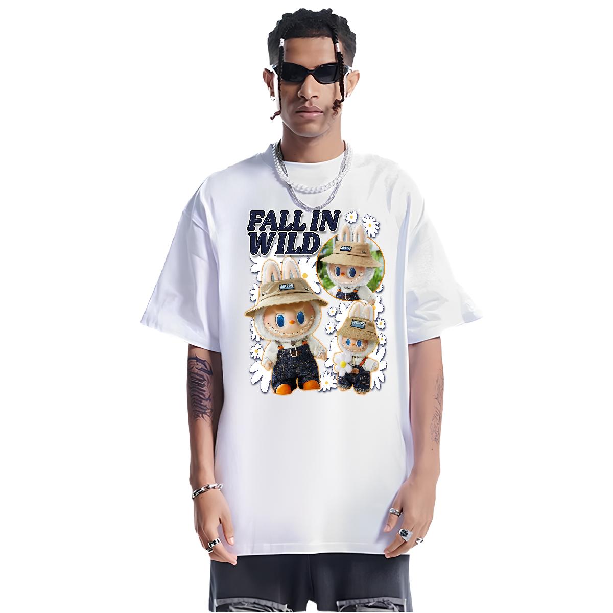 Stylish Men's Classic Cotton T-Shirt with Breathable Crew Neck and Custom Print - Plus Size Top