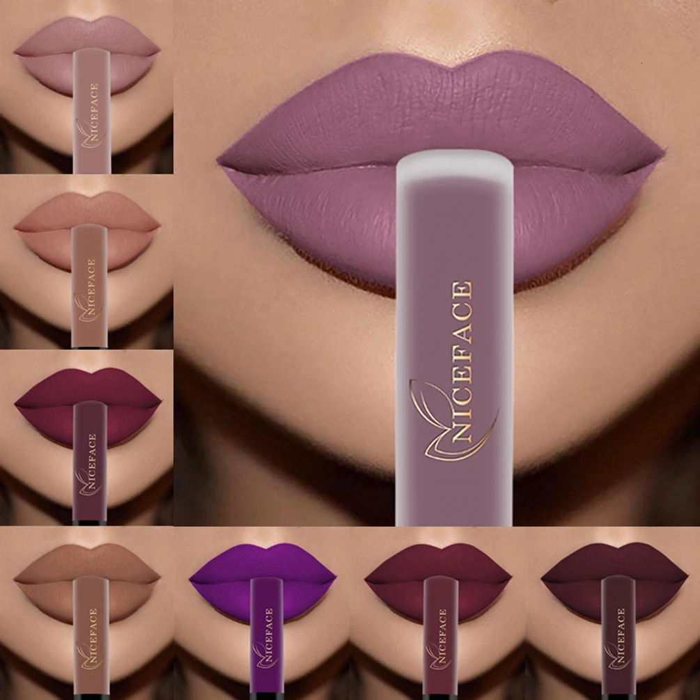 NICEFACE Lip Gloss 25 Color Waterproof Matte Lip Gloss Liquid lipstick Waterproof Lasting Cosmetics Lip Gloss Cosmetics 240705
