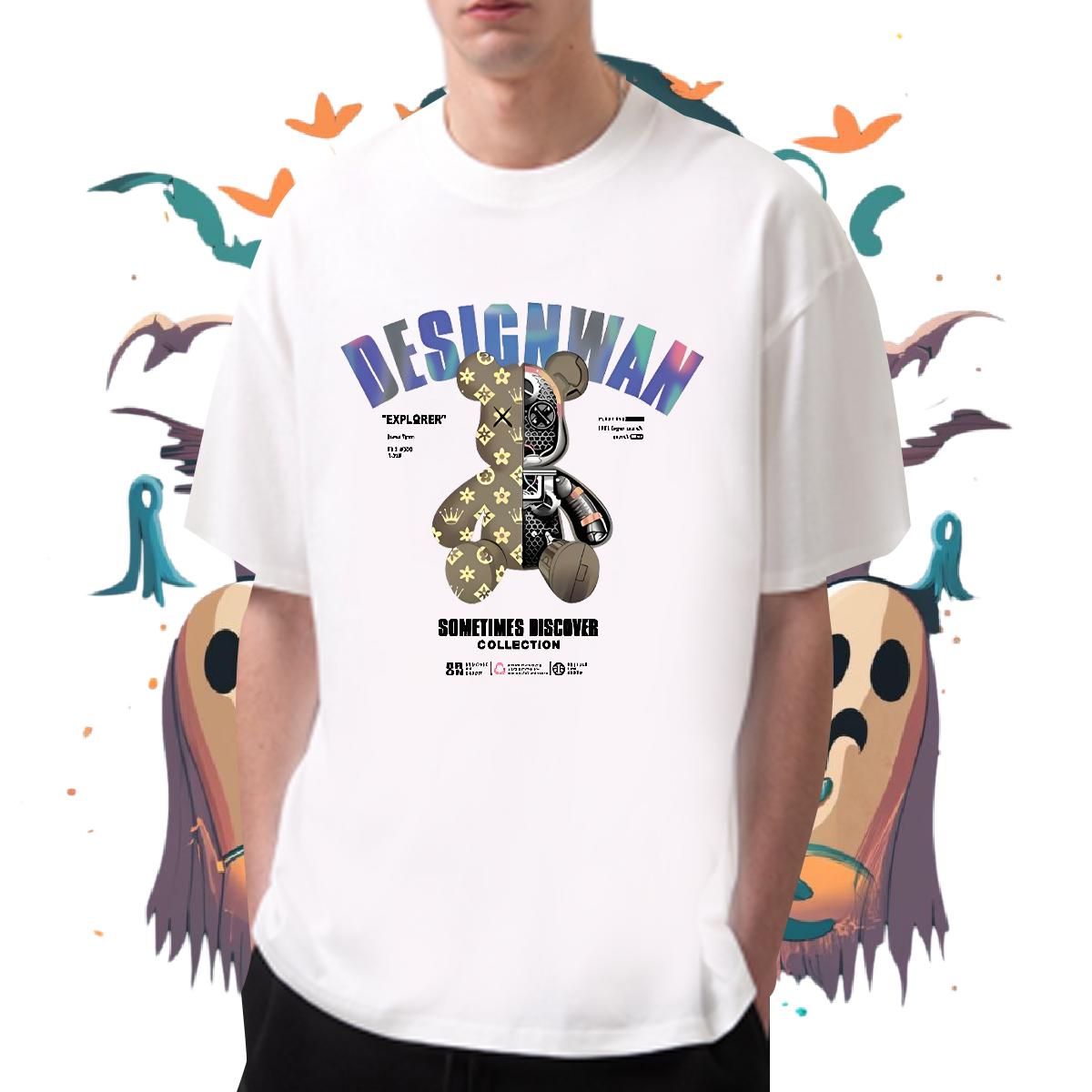 High Quality T shirt Sports Casual Short sleeve Cotton Soft Men Tshirts Fashion Floral Print Wear