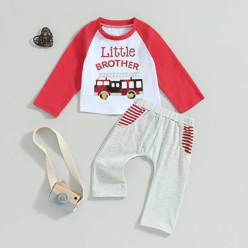 Clothing Sets 0-6Y Baby Boys Casual Outfits Kids Letter Print Long Sleeve T-shirt and Pants Sets Children Autumn Clothing Brother Matching R240708