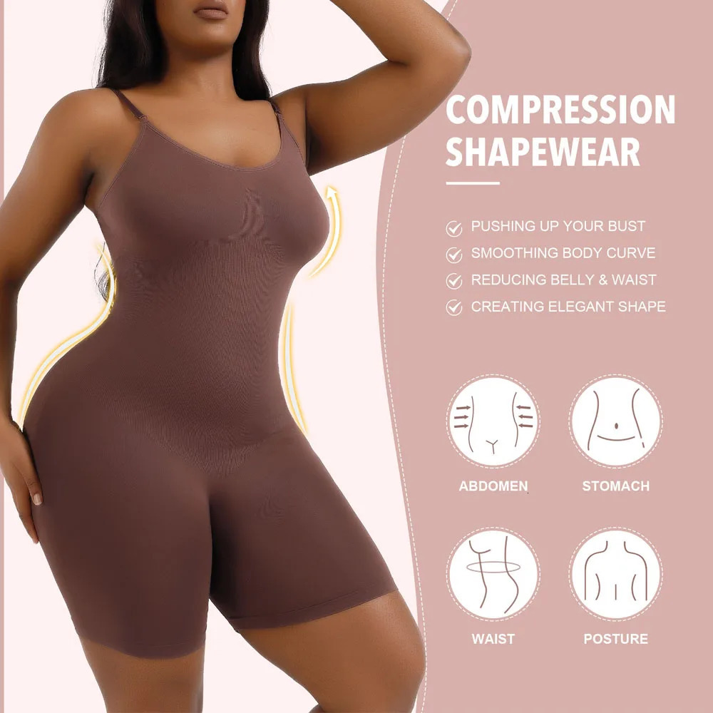 Women Full Body Shaper Bodysuit for Tummy Control Seamless Firm Plus Size Waist Trainer Shapewear Bodysuit 240701