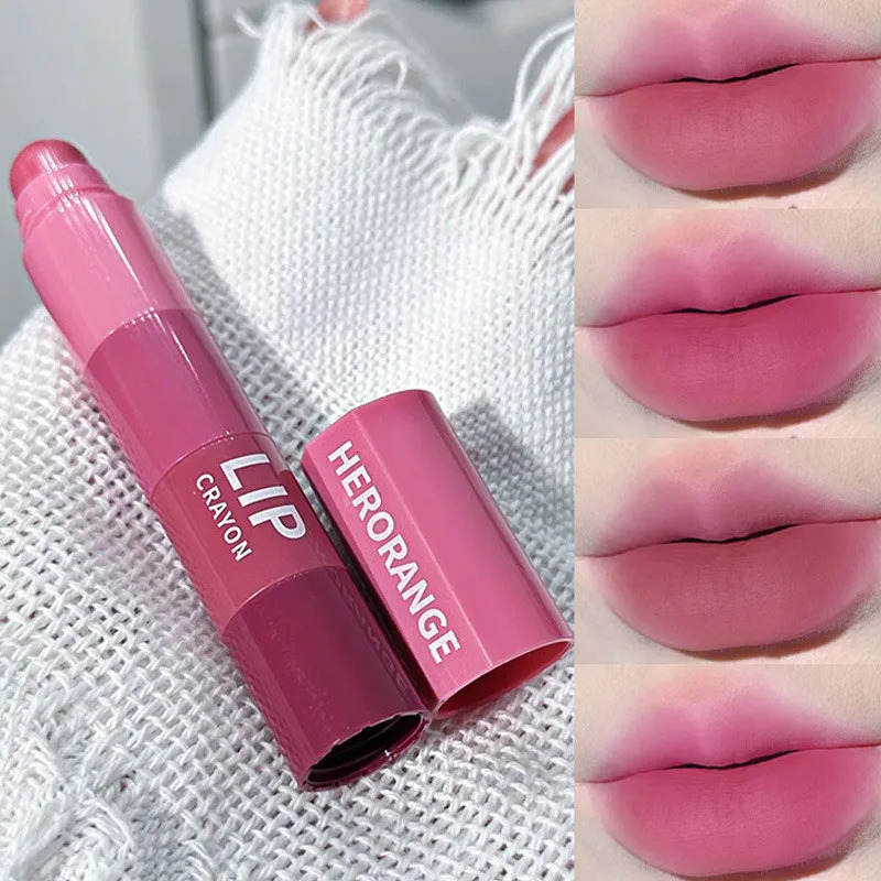Mini lipstick set matte 4-color lipstick combination 4-section velvet grapefruit red lip pigment non stick cup lip color set 240705