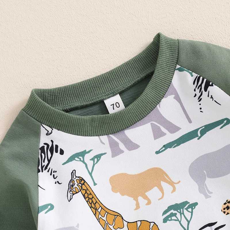 Clothing Sets Baby Boy Autumn Pant Sets Animal Print Long Sleeve Sweatshirt and Sweatpants Toddler Tracksuits Kids Clothes Casual R240708