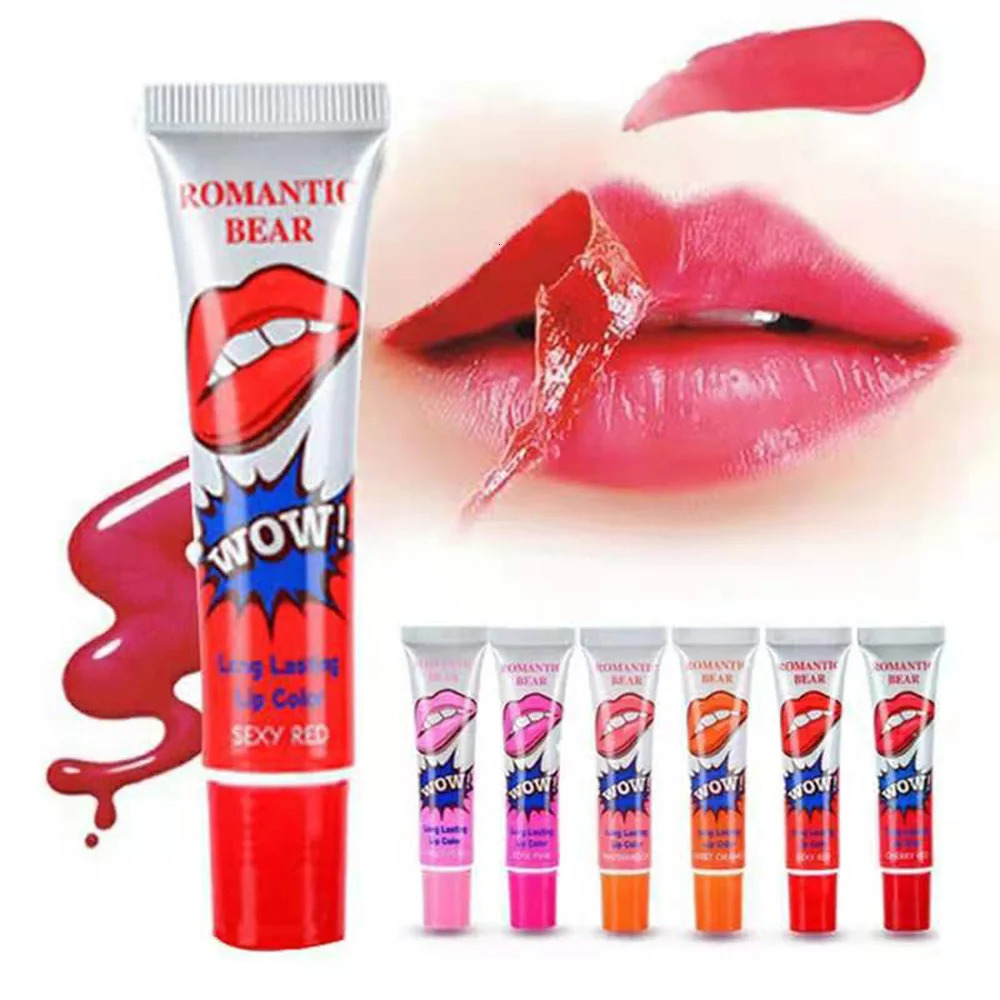 Six amazing colors of peeled liquid lipstick waterproof long-lasting lip color coloring tear lip color cosmetics 240705