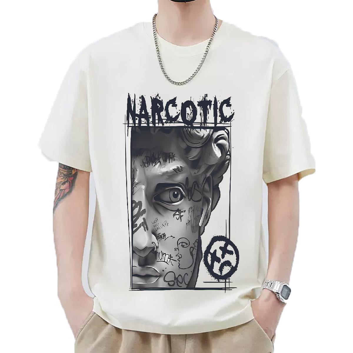 Fashion Man T Shirts Cartoon Printing S-3XL Men Tops Tees Hip Hop Cotton Breathable Soft 5A Wear