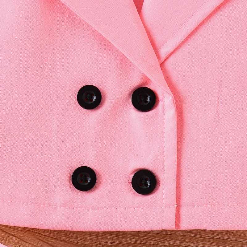 Clothing Sets Pudcoco Toddler Kids Baby Girl 2 Pcs Suit Sleeveless V Neck Double Breasted Tank Tops with Skirt Summer Outfits 6M-4T R240708