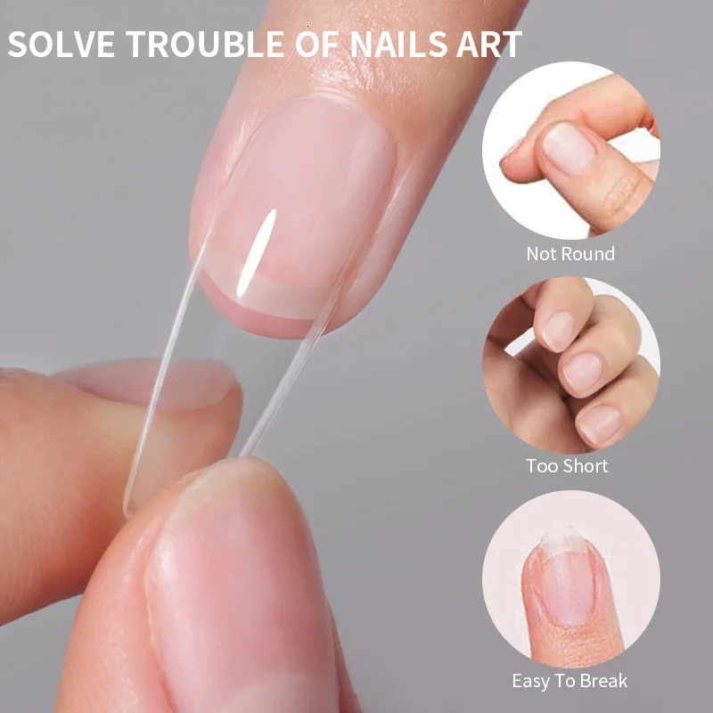 60/100Pcs pressed false nail capsule gel nail extension system nail tip paraffin French rapid construction mold tool 240705