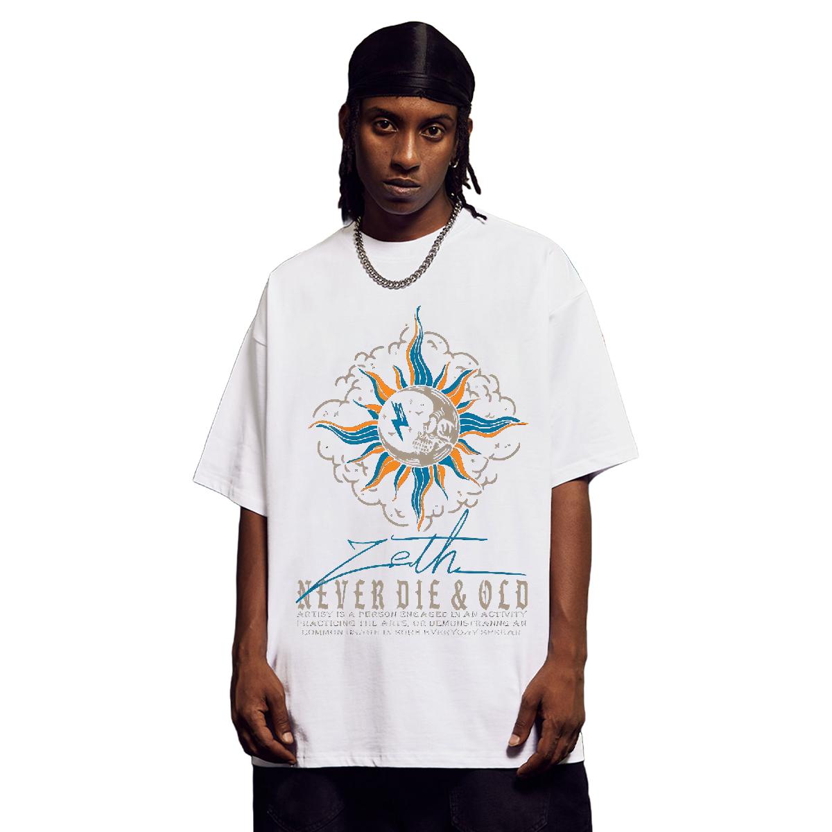 2024 T Shirts Men DIY Printed Casual Daily Wear Men Tees Crew Neck Cotton Brand