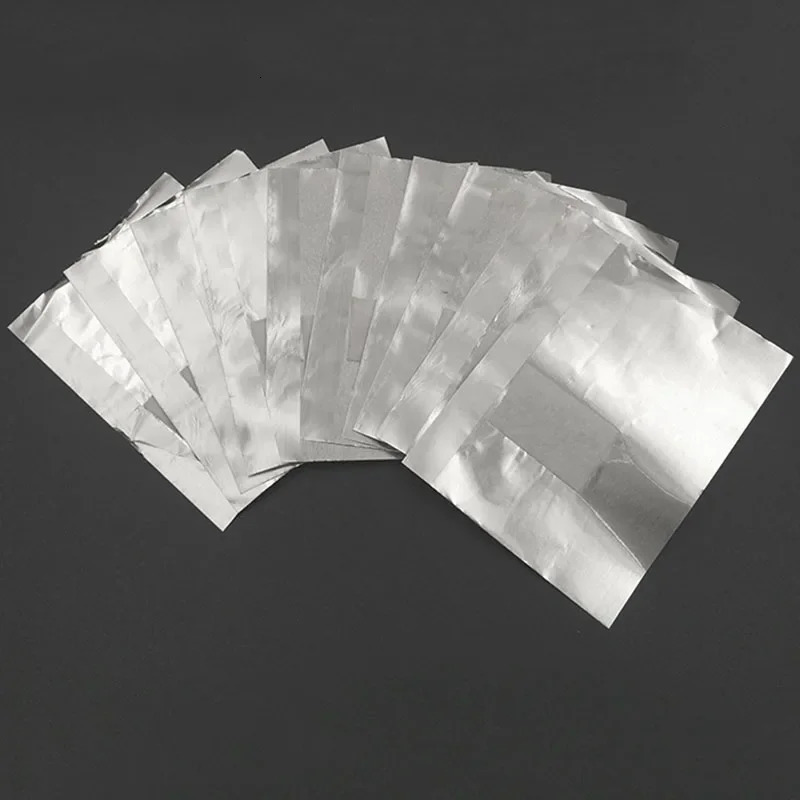 50/100Pcs/bag aluminum foil nail art soap polishing nail removal package nail towel gel removal process tool 240705
