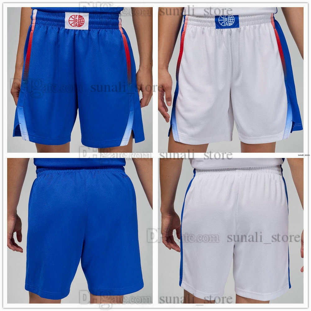 2024 Team France Basketball Shorts Victor 32 Wembanyama Nicolas 5 Batum Evan 10 Fournier Rudy 27 Gobert Frank 1 Ntilikina Nando 12 de Colo Sport Pants