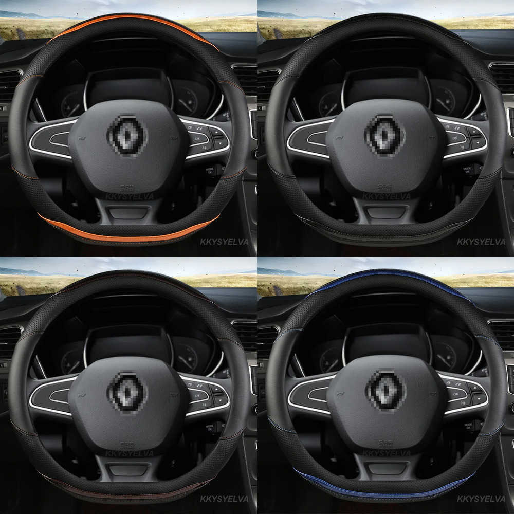 Steering Wheel Covers Steering Wheel Cover For Renault Scenic Clio Laguna 2 3 4 5 Kangoo Fluence Megane Trafic Talisman Twingo Kaptur Car Accessories 