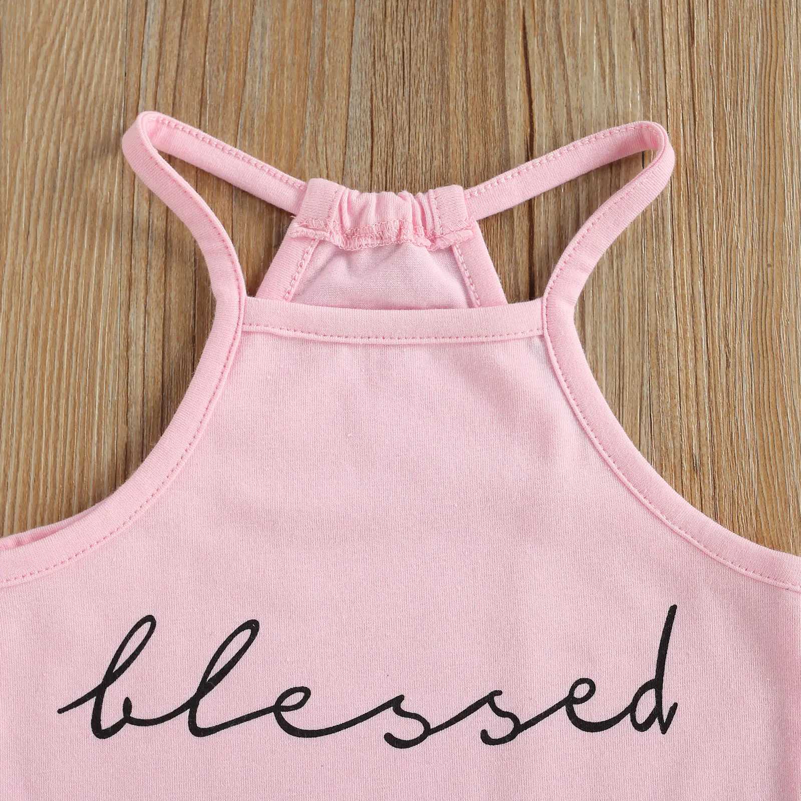 Clothing Sets Infant Kids Baby Girls 2Pcs Clothes Set Sleeveless Letter Printed High Neck Halter Tops with Camouflage Printed Long Pants R240708