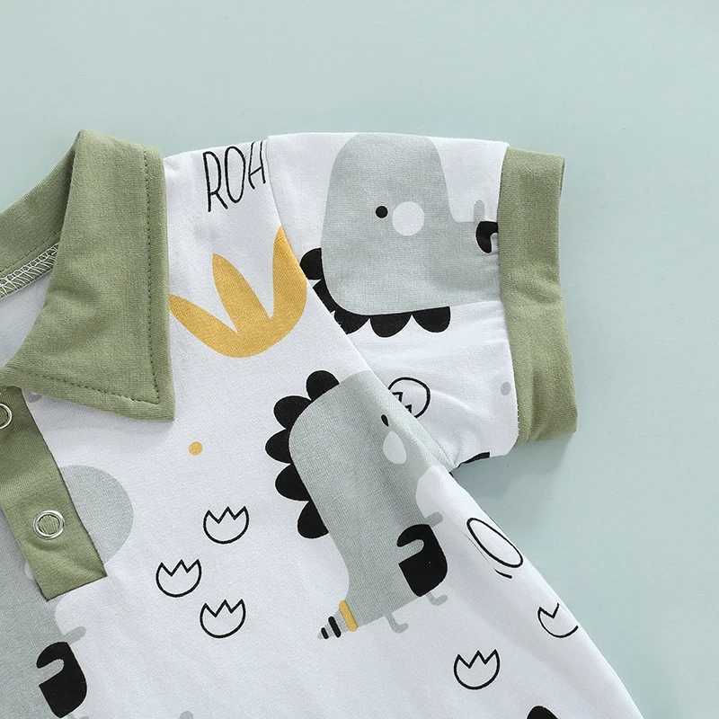 Clothing Sets 2022-03-12 6M-4T Lioraitiin Summer Toddler Kids Boys Casual Suit Cartoon Printed Short Sleeve Tops+Short Pants Clothes Set R240708