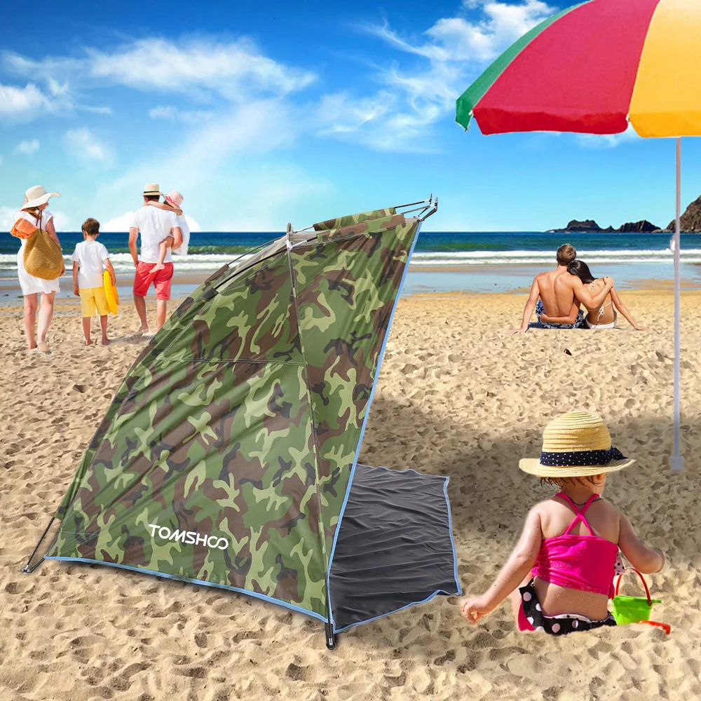2-person camping tent single-layer outdoor tent UV resistant beach tent sunshade fishing and picnic park 240704bj
